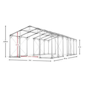 6x20 méter moduláris gyorssátor, sátorcsarnok - Image 3