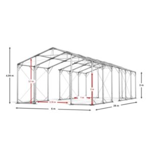 6x26 méter moduláris gyorssátor, sátorcsarnok - Image 3